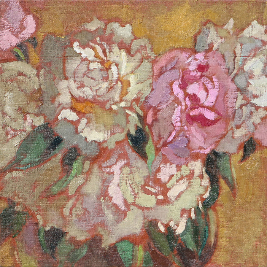 Peonies on Yellow
