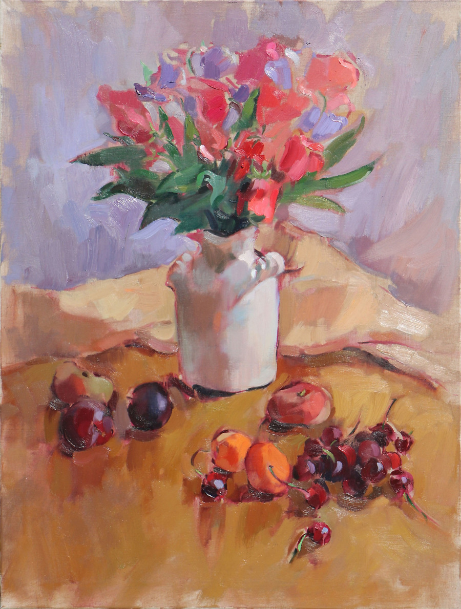 Sweet Pea Flowers and Fruit
