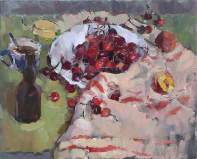 Tea With Cherries painting by Elena Morozova