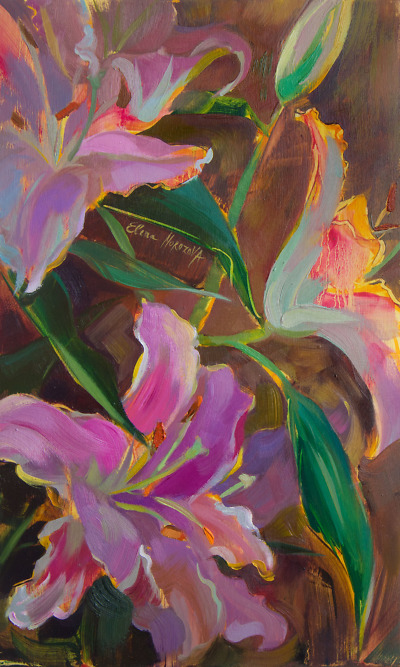 Lilies painting by Elena Morozova