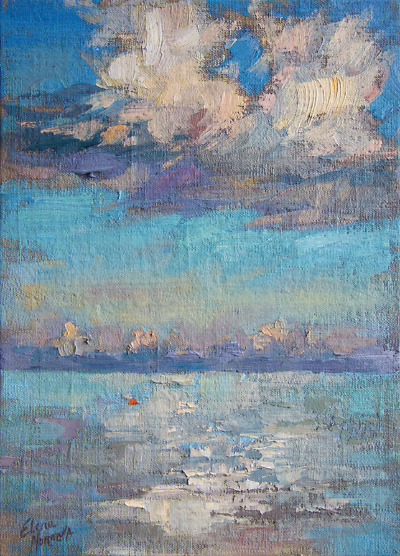 Clouds Above the Sea painting by Elena Morozova