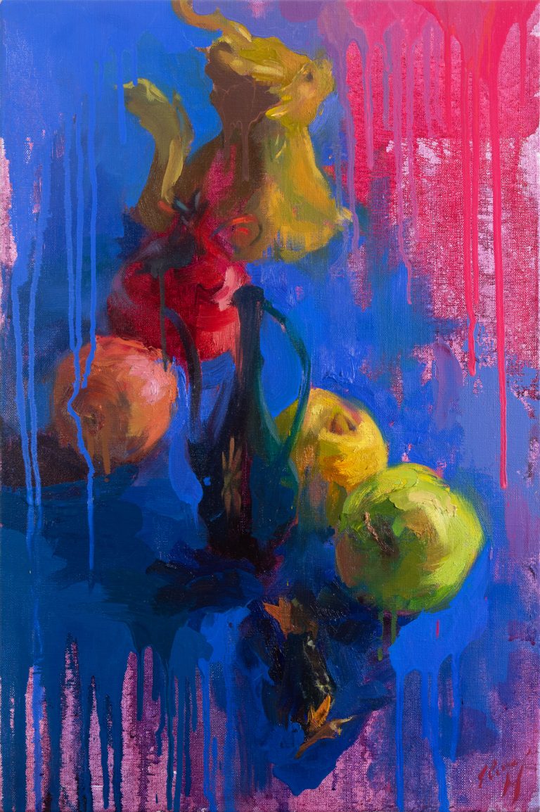 Yellow and Blue painting by Elena Morozova