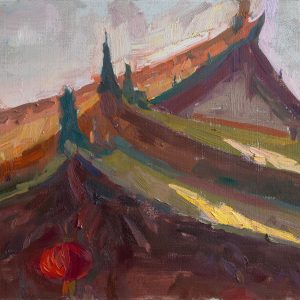 Painting of a buddhist temple