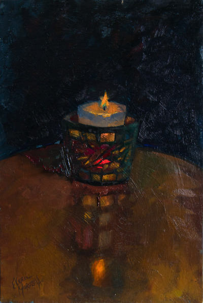 Candle painting by Elena Morozova