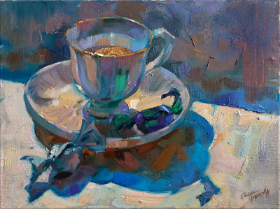 The Day Starts After Coffee painting by Elena Morozova