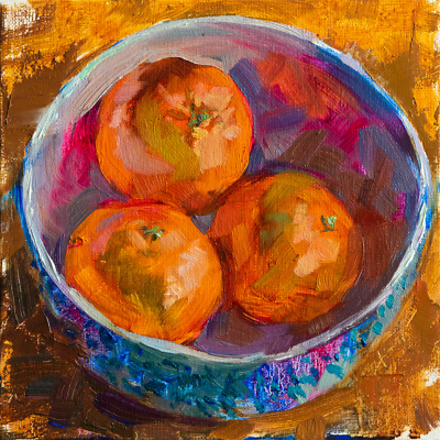 Mandarins painting by Elena Morozova