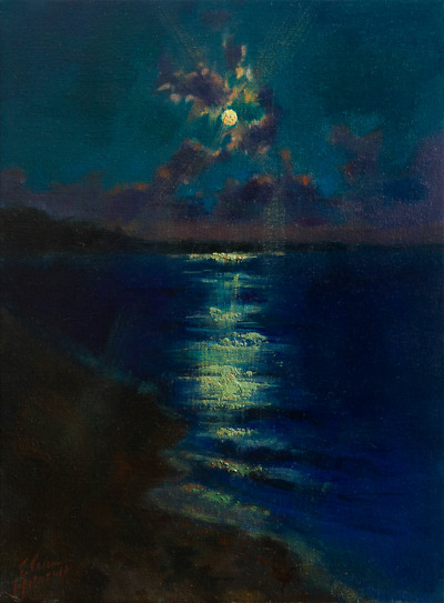 Moonlight painting by Elena Morozova