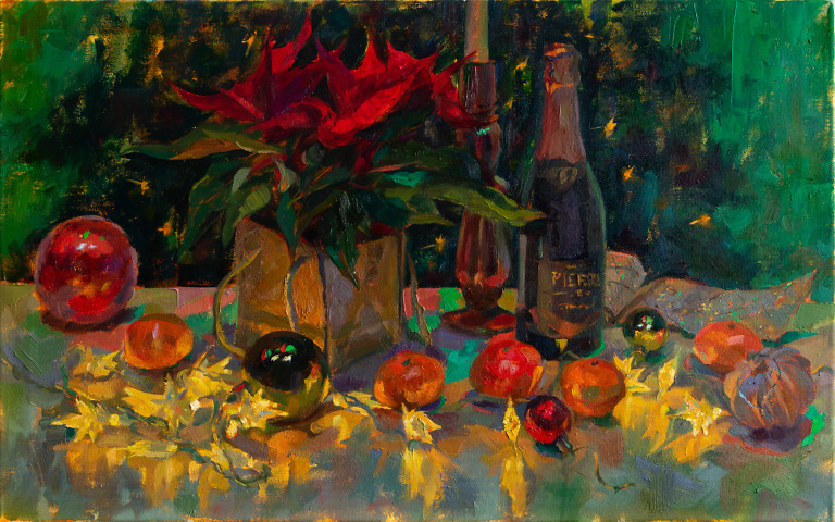 New Year painting by Elena Morozova