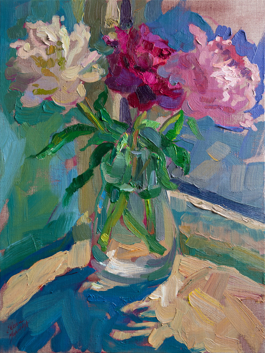 Peonies on the Windowsill