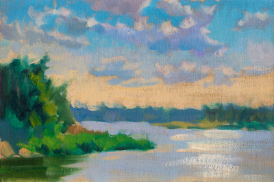 River painting by Elena Morozova