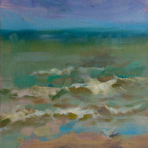 Impressionistic portrayal of the sea's dynamic waves