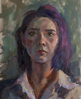 Self portrait painting by Elena Morozova