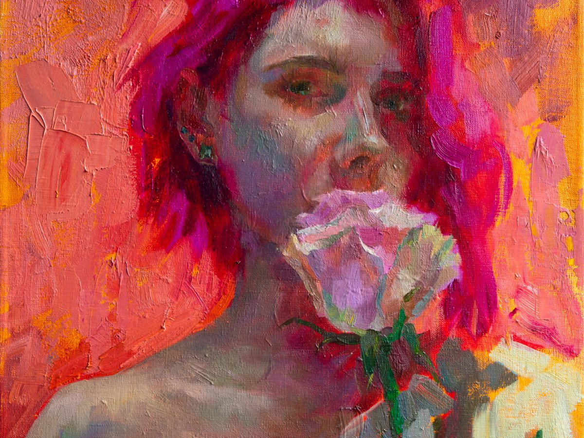 self-portrait-painting-pink-
