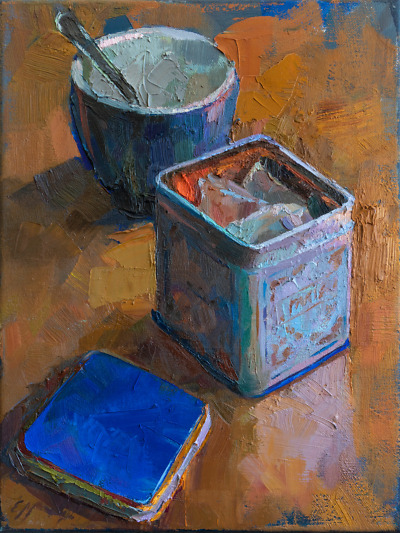 Blue and Orange painting by Elena Morozova