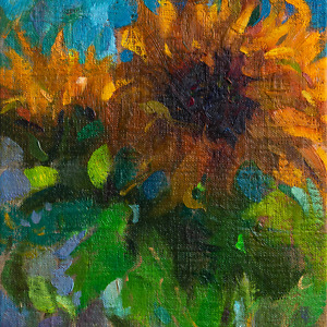 Majestic sunflowers against a vibrant sky, basking in the warmth of the sun