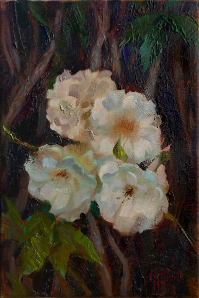 White Roses painting by Elena Morozova