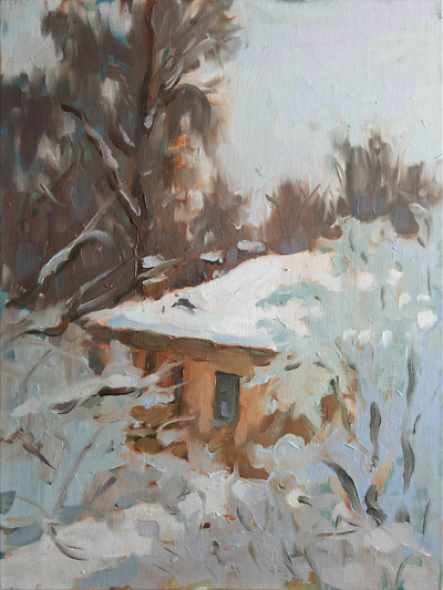 White Winter painting by Elena Morozova