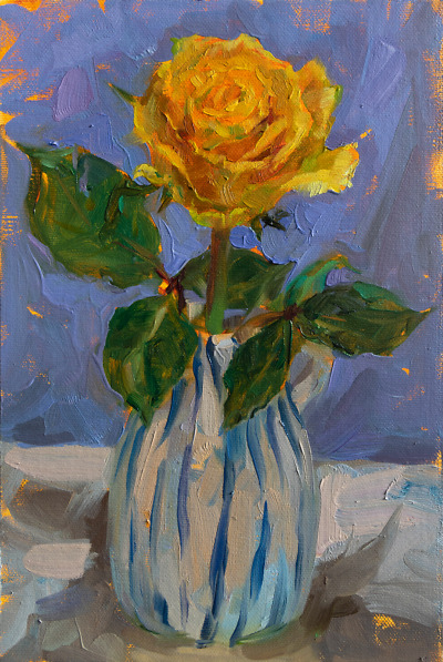 Yellow Rose painting by Elena Morozova